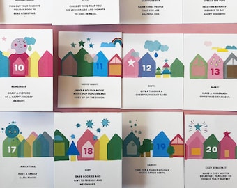 Advent Calendar Mural Cards Digital Printable / Christmas Calendar