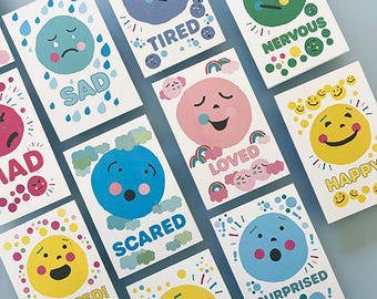 Feelings Flash Cards: Kids Emotions Printables (Digital Download)