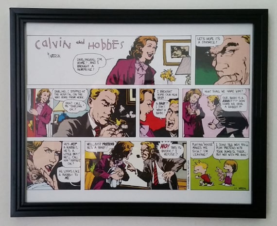 Calvin And Hobbes Framed Playing House Makes Me Sick - 