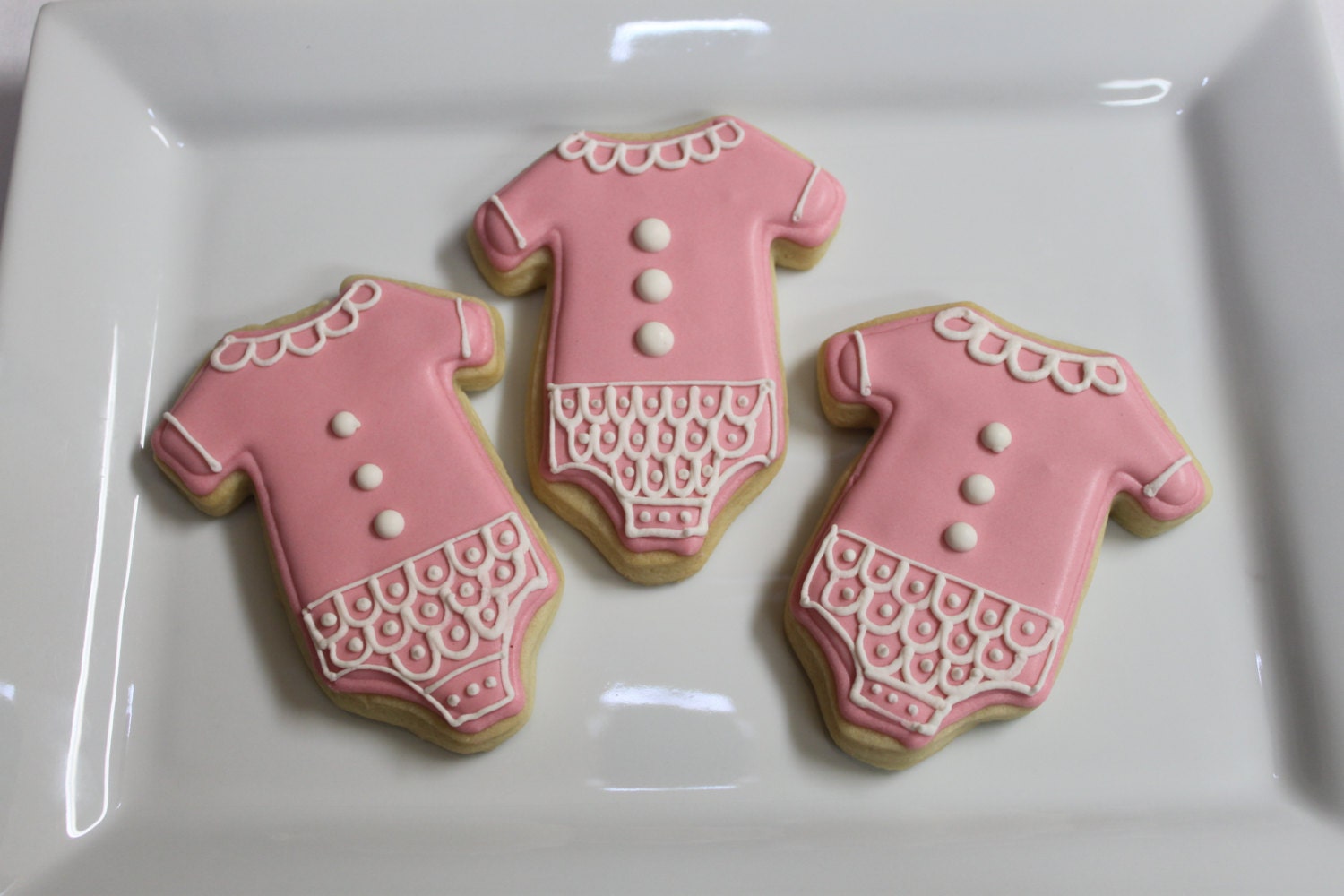 Baby Shower Onesie Decorated Sugar Cookies 1 Dozen 12 Etsy