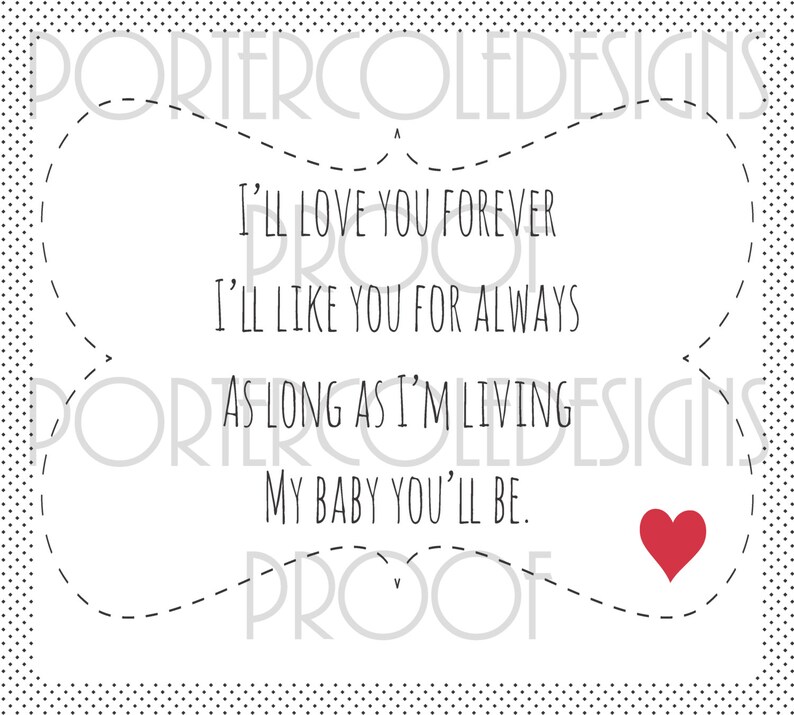 18x20 I'll Love You Forever Children's Book Quote Wall Etsy