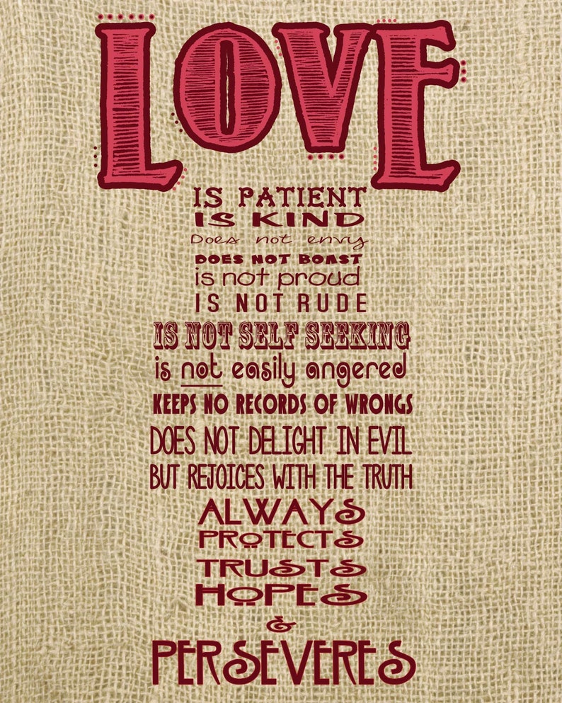 Bible Verse Wall Hanging Love Is Etsy
