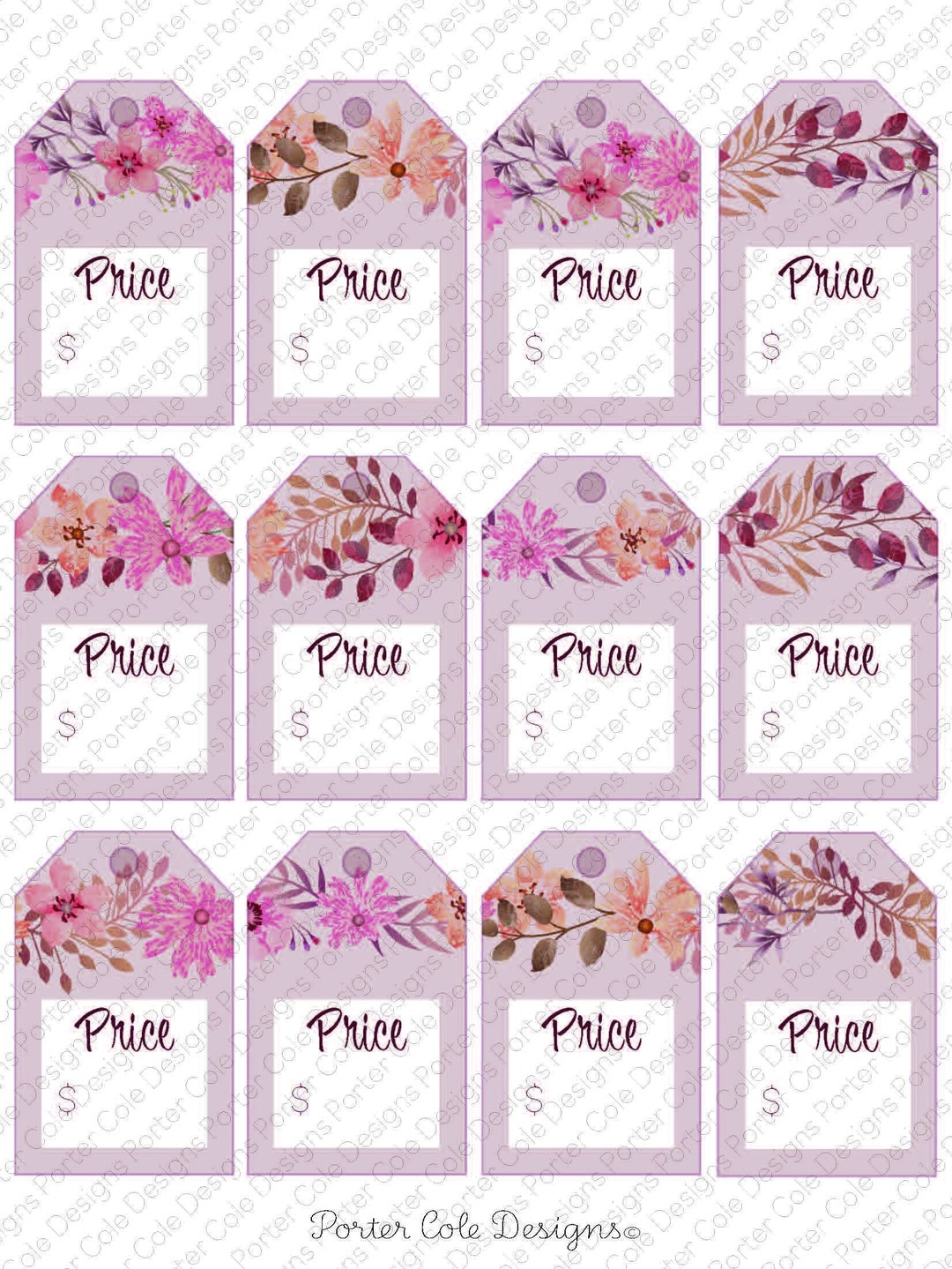 Price Tags Fillable Printable- DIGITAL FILE - Etsy