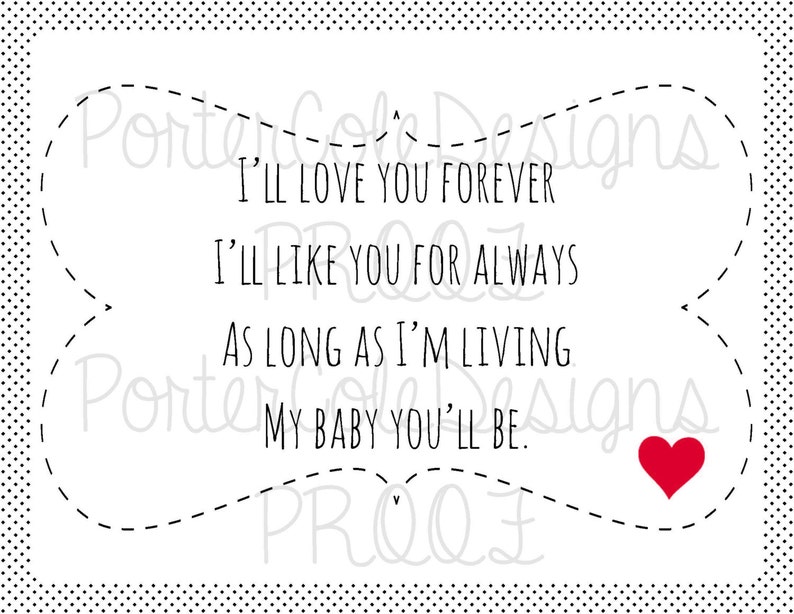 8.5x11 I'll Love You Forever Children's Book Quote Etsy