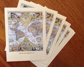 Map of the World Bookplate