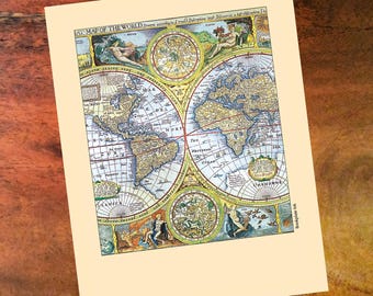 Map of the World Bookplate - without text