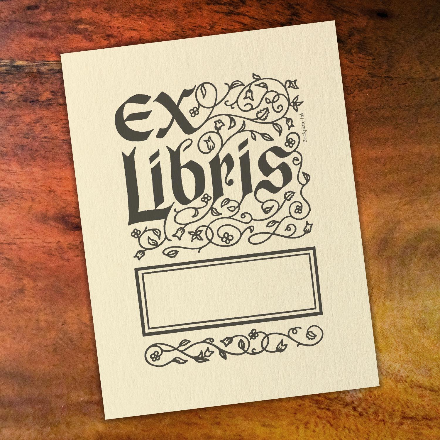 Ex Libris Bookplates: Gothic Floral Design, Set of 20 - Etsy