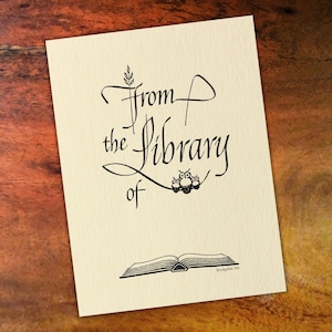 Three Owls and Open Book Bookplate