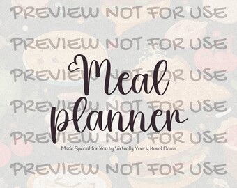 Meal Planner FOOD BACKGROUND **Digital Download**