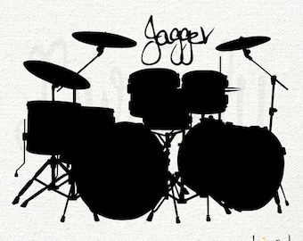 Boy's Custom Name and Drum Set Vinyl Decal- Wall Art, Bedroom, Children's Decor, Teen