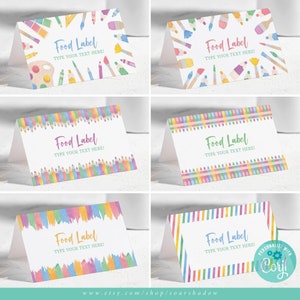 Etiquettes artistiques pour plats de fête, cartons de décoration pour tente, Jeu de cartes de peinture pour plats de fête, Décoration de fête, Marque-places de table, Corjl SS066