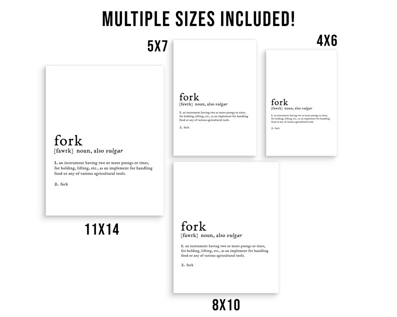 The Good Place Fork Forking Definition Art Funny Typography Eleanor Shellstrop Quote Printable Wall Art Word Instant Download