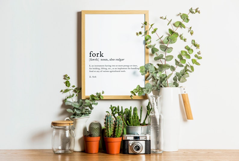 The Good Place Fork Forking Definition Art Funny Typography Eleanor Shellstrop Quote Printable Wall Art Word Instant Download
