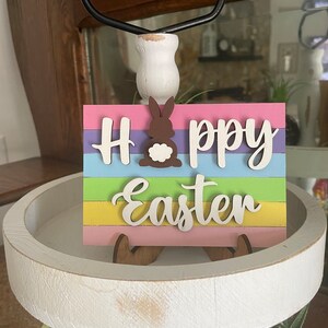 Easter Decor, Easter Tiered Tray Decor, Happy Easter Sign, Bunny sign