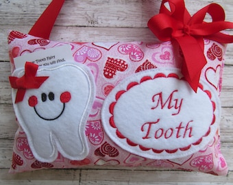 Personalized Tooth Fairy Pillow, Children's Keepsake, Custom Tooth Holder, Kids Gift, Tooth Fairy Gift