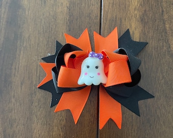 Halloween Hair Clip, Halloween Hair Bow, Ghost Hair Clip, Ghost Hair Bow,