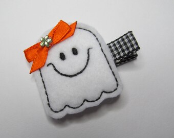 Halloween Hair Clip, Halloween Hair Bow, Ghost Hair Clip, Ghost Hair Bow,
