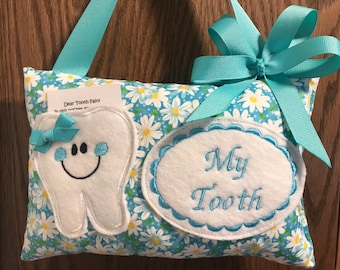 Personalized Tooth Fairy Pillow, Children's Keepsake, Custom Tooth Holder, Kids Gift, Tooth Fairy Gift