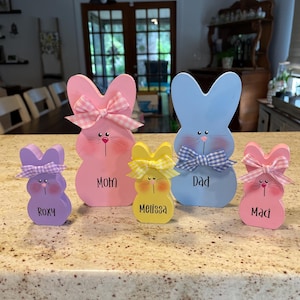 Easter Decor, Personalized Easter Bunnies, Easter Peeps, Easter place cards, Easter Bunny Decor, Now in 2 sizes Bild 1