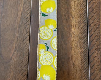 Lemon Ribbon 1.5 inches , Wired ribbon sold by the yard