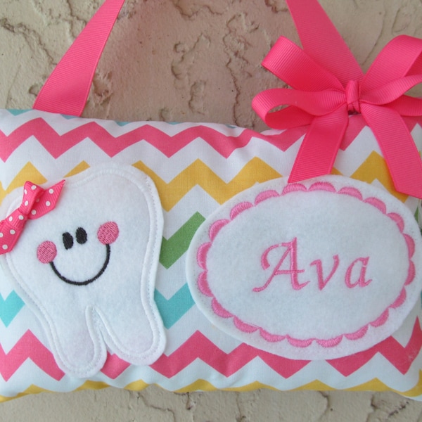 Tooth Fairy Pillow Personalized Girl Chevron Riley Blake