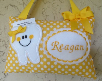 Personalized Tooth Fairy Pillow, Children's Keepsake, Custom Tooth Holder, Kids Gift, Tooth Fairy Gift