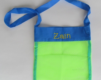 Beach Bag Mesh for collecting shells and treaures at the beach, Shell Bag, Shell collecting bag