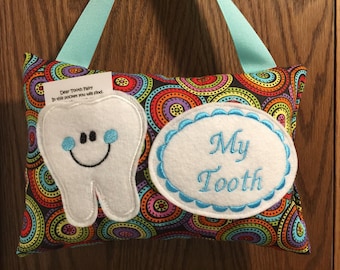 Personalized Tooth Fairy Pillow, Children's Keepsake, Custom Tooth Holder, Kids Gift, Tooth Fairy Gift