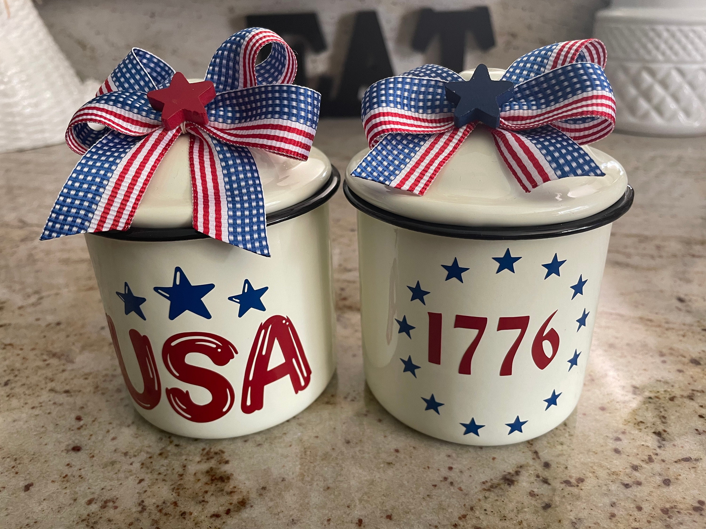 Enamelware Canisters - Etsy
