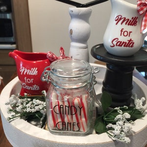 Christmas tiered tray decor, mini Christmas pitcher, Christmas Kitchen  Decor, Milk for Santa Mini Pitcher,