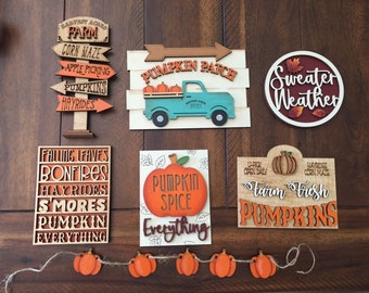 Fall Tiered Tray Set, Fall Decor, Fall Tiered Tray Decor, Autumn Decor