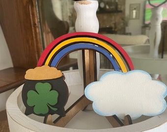 CLEARANCE SALE 50% OFF St. Patrick’s Day Decor, Pot of Gold sign, St Patrick&#39;s Day tiered tray decor