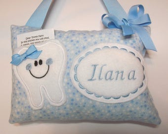 Personalized Tooth Fairy Pillow, Children's Keepsake, Custom Tooth Holder, Kids Gift, Tooth Fairy Gift