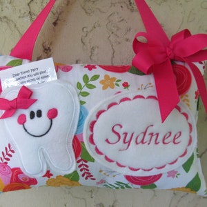 Personalized Tooth Fairy Pillow, Children&#39;s Keepsake, Custom Tooth Holder, Kids Gift, Tooth Fairy Gift