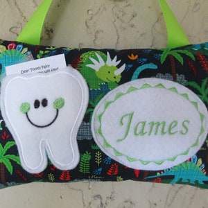 Personalized Tooth Fairy Pillow, Children&#39;s Keepsake, Custom Tooth Holder, Kids Gift, Tooth Fairy Gift