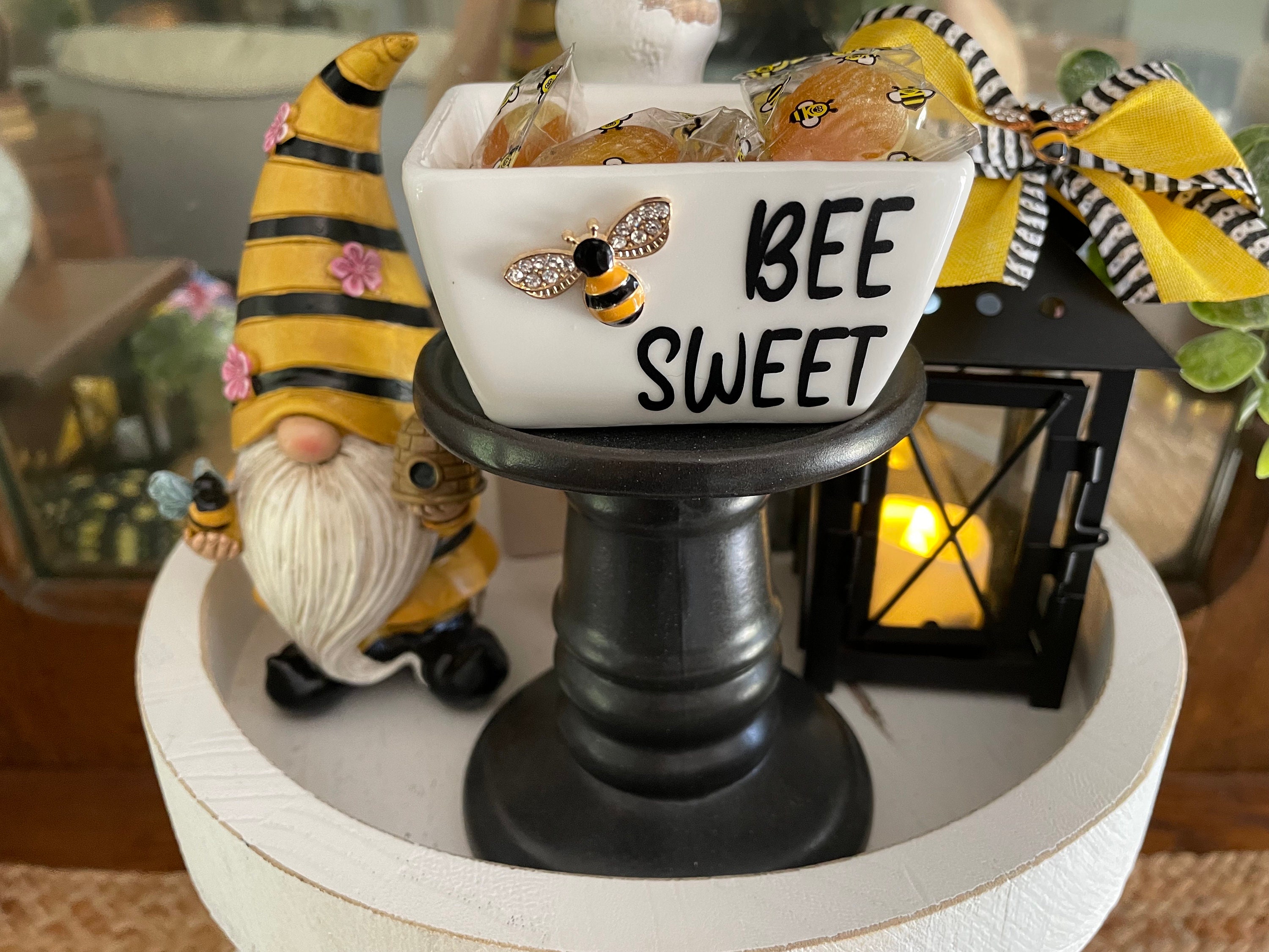 Bee Tiered Tray Decor, Bee Decor, Bee Collector, Bee Candy Dish, Honey Bee  Decor 