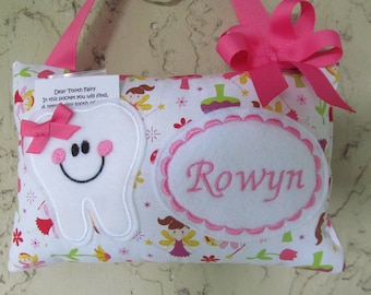 Personalized Tooth Fairy Pillow, Children's Keepsake, Custom Tooth Holder, Kids Gift, Tooth Fairy Gift