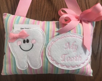Personalized Tooth Fairy Pillow, Children's Keepsake, Custom Tooth Holder, Kids Gift, Tooth Fairy Gift