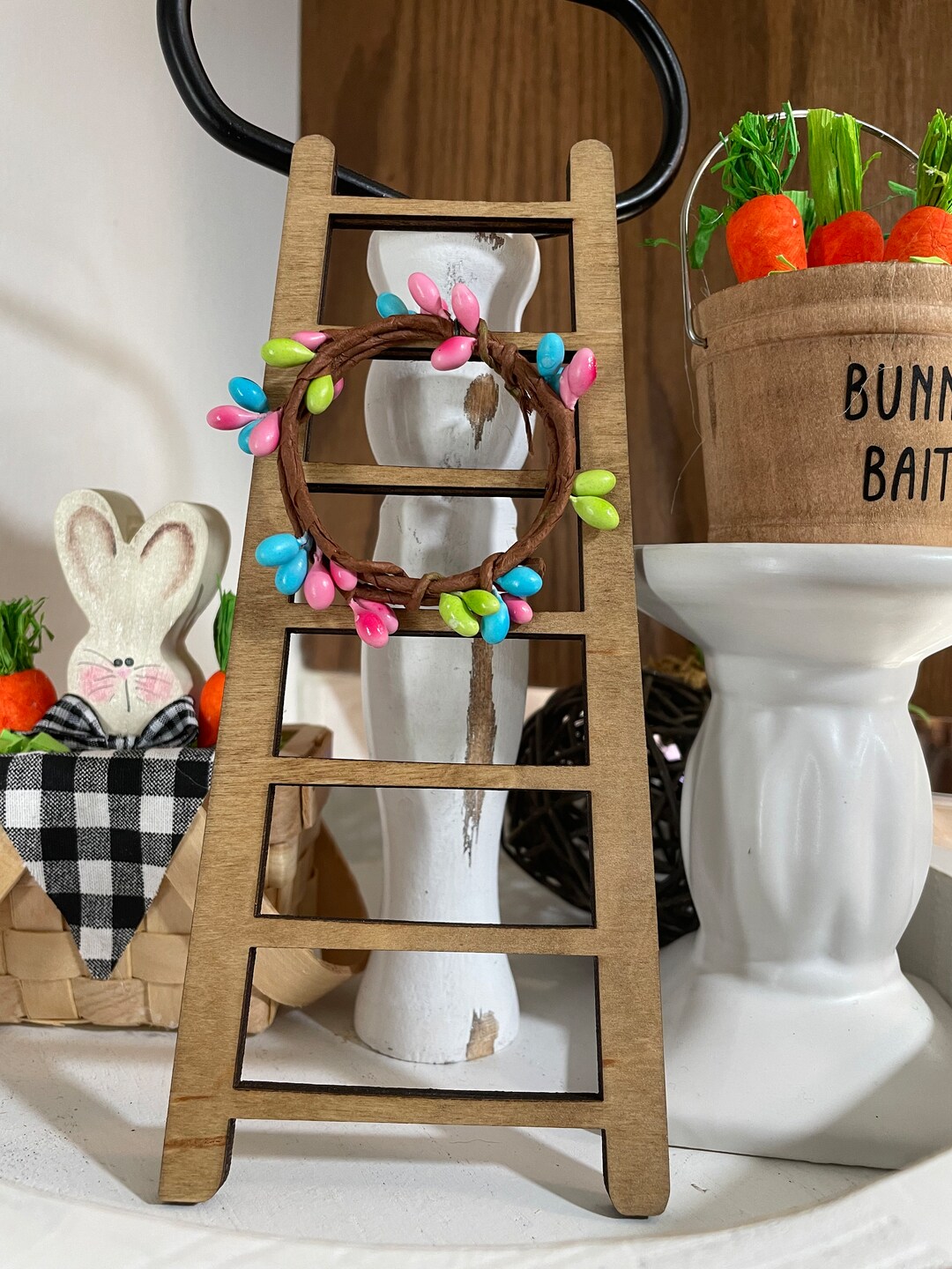 Spring Ladder Decoration Easter, Decor, Spring Decor, Tier Tray, Decor, Decorative Shelf ...