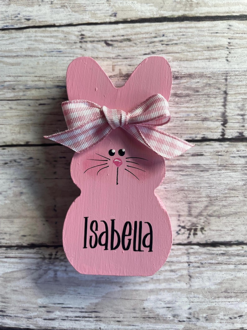 Easter Decor, Personalized Easter Bunnies, Easter Peeps, Easter place cards, Easter Bunny Decor, Now in 2 sizes Bild 5