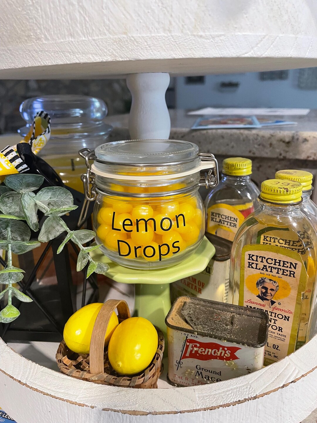 Lemon Canning Jar, Mini Canning Jar, Lemon Candy Canister - Etsy