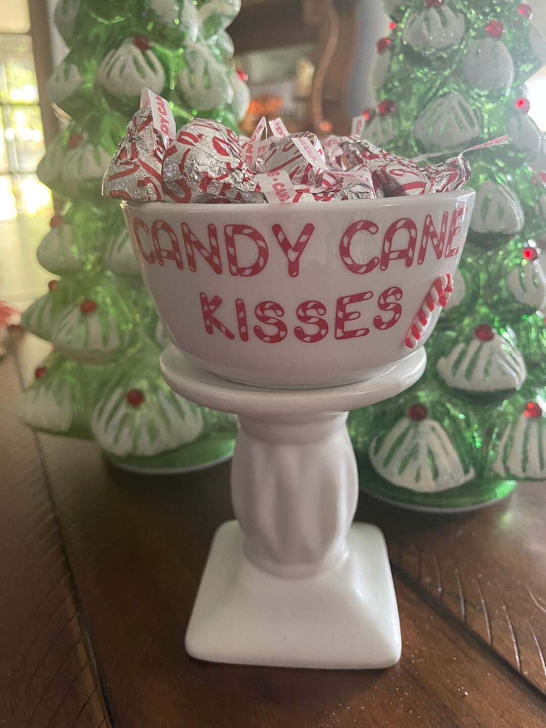 Candy Cane Candy Dish Tiered Tray Christmas Decor Etsy