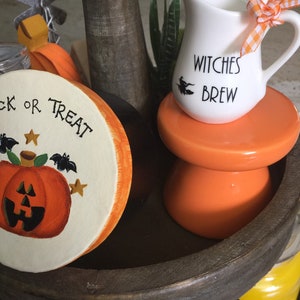 Halloween tiered tray decor, Halloween decor, Halloween kitchen Decor, Mini pitcher