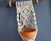 Macrame Plant Hanger - Macrame Plant Hanger with Wood - Hanging Planter - Fiber Arts - Home Decor - Boho Decor - Bohemian - Handmade