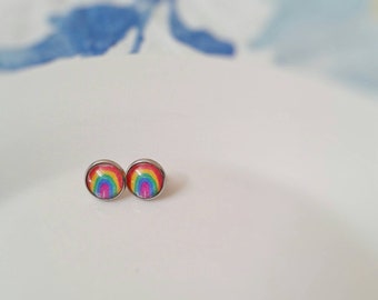 Naive watercolor rainbow, multicolored, cavabienaller, support, hope, rainbow, pastel stainless steel, made in Quebec, original