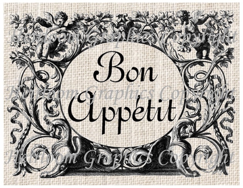 photo Bone Appetit Svg Free bon appetit iron on digital transfer