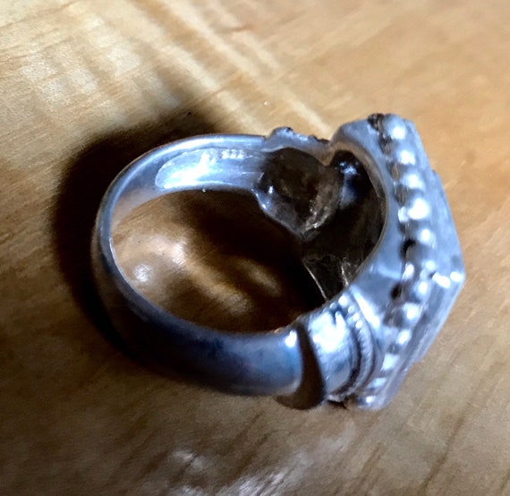 Antique Art Deco Marcasite 925 Sterling Silver Ri… - image 4