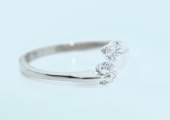 Diamond 18K GP White Gold Ring - image 3
