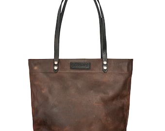 Full Grain Leather Market Tote - Rugged Everyday Carryall | Hardmill
