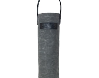 Waxed Canvas Wine Tote - Durable Single Bottle Carrier | Hardmill